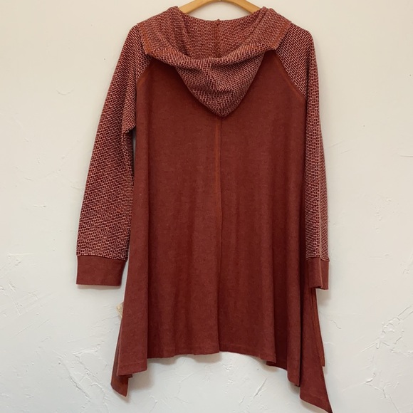 Mystree Knit Hooded Sleeved Sweater Open Sided Poncho size L - Picture 11 of 16